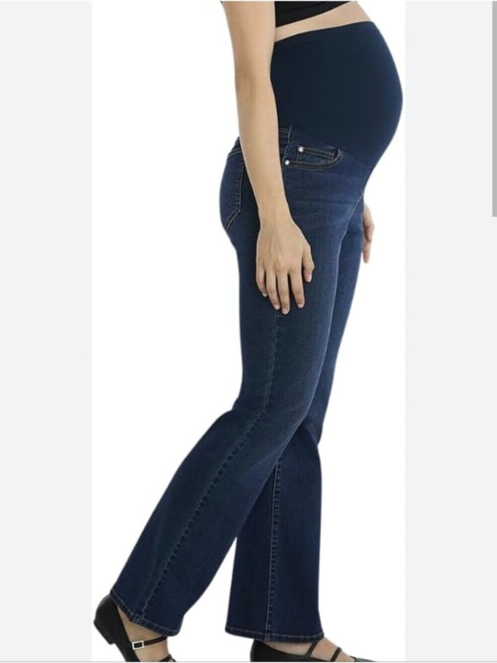 Thyme Flare Leg Dark Wash Maternity Jeans size XS. Fit S Like new worn once